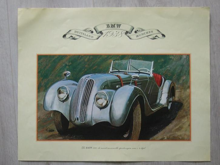 Litho plaat affiche oude auto E. Kuhn 9 stuks 33 x 41,5 cm, Verzamelen, Automerken, Motoren en Formule 1, Zo goed als nieuw, Auto's