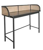 Zwart bureau met webbing - met kabeldoorvoer, Ophalen, Zo goed als nieuw