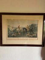 Paarden prent jachtrit, Antiek en Kunst, Ophalen of Verzenden