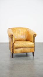 Comfortabele, charmante rundleren Engelse stijl clubfauteuil, Ophalen, Gebruikt, ., .