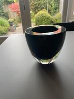 Dikwandige vaas Leerdam/A.D. Copier, zwart/transparant, Ophalen, Overige kleuren, Minder dan 50 cm, Glas