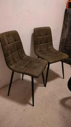Leen Bakker eetkamerstoel "Tilde" bruin/groen (2x), Huis en Inrichting, Stoelen, Ophalen, Twee, Overige kleuren, Zo goed als nieuw