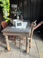 Gratis houten tuintafel met stoelen, Ophalen, Gebruikt, Rechthoekig, Hout