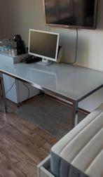 IKEA TORSBY tafel (135x85cm) - Glasblad & Stalen Poten, Ophalen, Gebruikt, 50 tot 100 cm, 100 tot 150 cm