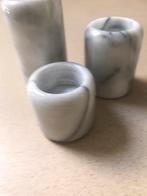 Marmeren waxinelichthouders., Huis en Inrichting, Ophalen of Verzenden, Nieuw, Overige materialen, Minder dan 25 cm
