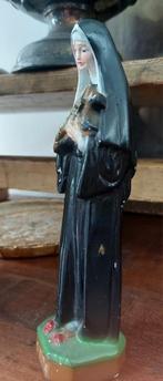 Beeldje Non en twee religieuze wandplaatjes, Antiek en Kunst, Antiek | Religie, Ophalen of Verzenden