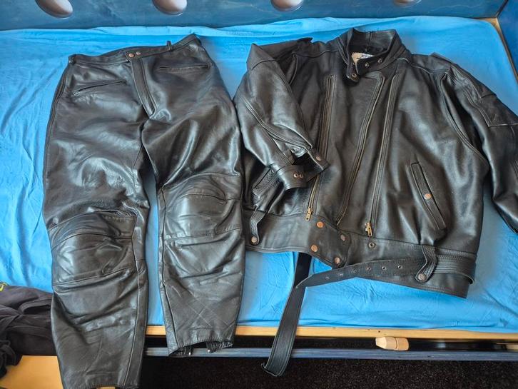 Motorjas met broek - MJK Leathers, Motoren, Kleding | Motorkleding, Combipak, Heren, Tweedehands, Ophalen of Verzenden