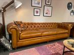 ACTIE: Chesterfield XXL 4 zits bank cognac leer, 250 tot 300 cm, 100 tot 125 cm, Nieuw, Leer