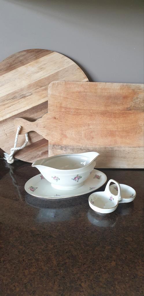 Franse Saucière met Peper- en Zoutschaaltje, Antiek en Kunst, Curiosa en Brocante, Ophalen of Verzenden