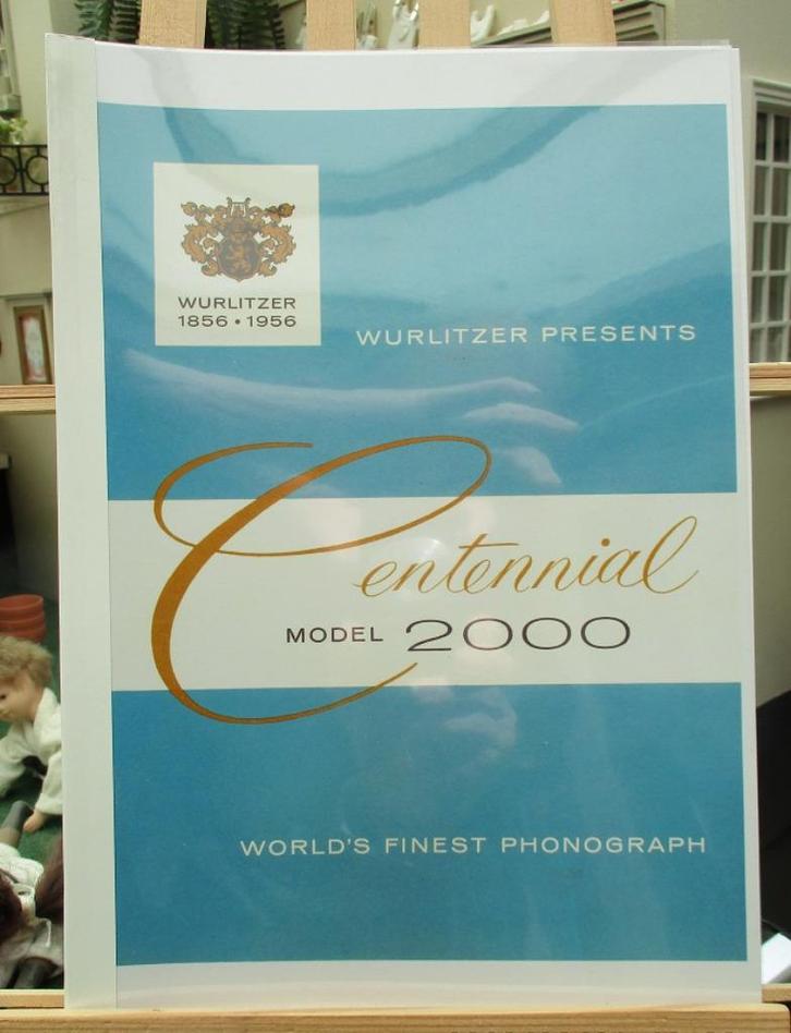 Mooie repro brochure van de WURLITZER 2000., Verzamelen, Automaten | Jukeboxen, Nieuw, Seeburg, 1950 tot 1960, Ophalen of Verzenden