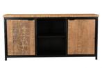dressoir 2 deurs  massief Mango metaal aanbieding spot prijs, Huis en Inrichting, Kasten | Ladekasten, 150 tot 200 cm, Nieuw, Ophalen of Verzenden