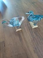 Houten eenden op houtblok, Verzamelen, Beelden en Beeldjes, Ophalen of Verzenden, Gebruikt, Dier