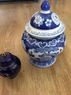Delfts blauw pot met deksel en Japanse porselein vaasje, Antiek en Kunst, Ophalen of Verzenden