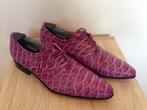 Pepe Milan herenschoenen 42 leder fuchsia-roze-paars croco, Ophalen, Overige kleuren, Nieuw, Veterschoenen