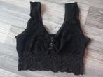 Leuk kort zwart topje met kant, Zwart, Ophalen of Verzenden, Zo goed als nieuw, Maat 36 (S)