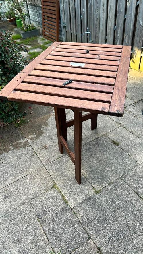 Ikea balkon tafeltje en scherm, Tuin en Terras, Tuintafels, Gebruikt, Rechthoekig, Hout, Ophalen