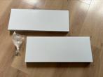 2 wit glanzende, zwevende wandplanken 60 x 23,5 x 4 cm, Ophalen of Verzenden, Gebruikt