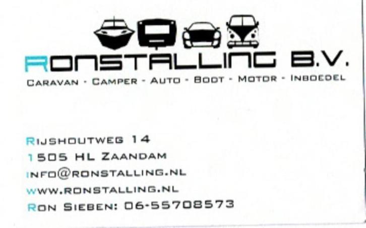 winterstalling 2025-2026 Zaandam /Zaanstreek, Caravans en Kamperen, Caravans, Bedrijf, Rondzit, Ophalen