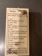 Vintage Muurbordje - Moeder Spreuk, Antiek en Kunst, Antiek | Wandborden en Tegels, Ophalen of Verzenden