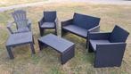 Tuinset compleet – bank, stoelen & tafels, Tuin en Terras, Tuinsets en Loungesets, Ophalen, 5 zitplaatsen, Kunststof, Gebruikt