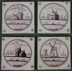 Nr Z436: 4 Staphorst tegels, Antiek en Kunst, Ophalen of Verzenden