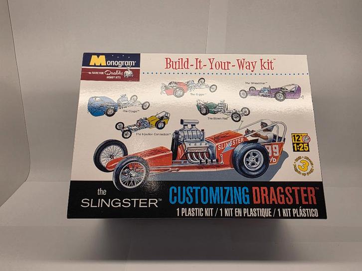 Monogram customizing dragster kit 1/25, Hobby en Vrije tijd, Modelbouw | Auto's en Voertuigen, Nieuw, Auto, Groter dan 1:32, Overige merken