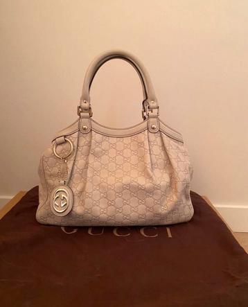 Gucci Sukey Guccissima Leren Tote Bag - Ivoor Nieuw beschikbaar voor biedingen