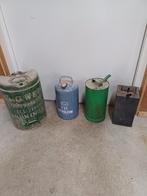 4 x olie blikken winkelblik reclame emaille en blikken, Ophalen, Gebruikt, Overige