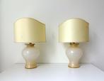 Twee staande lampen glas beige Barovier & Toso Murano 0592-l, Ophalen of Verzenden