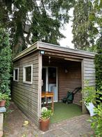 Degelijk tuinhuisje met overkapping (teab), Tuin en Terras, Ophalen, Gebruikt, Hout, 200 tot 400 cm