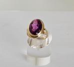 Geelgouden dames ring - amethist, Gebruikt, Ophalen of Verzenden, 17 tot 18, Dame