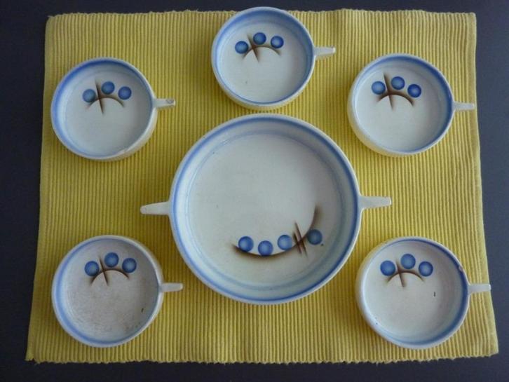 servies jaren 30 Weimar gebakstel gemerkt, Huis en Inrichting, Keuken | Servies, Gebruikt, Overige typen, Overige stijlen, Porselein