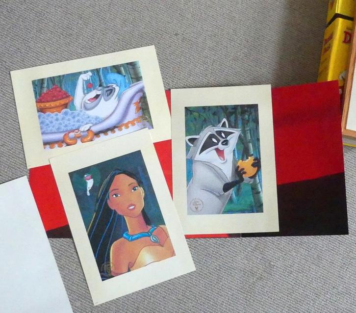 Walt Disney litho's prints Pocahontas film 1996, Verzamelen, Disney, Zo goed als nieuw, Plaatje of Poster, Pocahontas of Kl. Zeemeermin