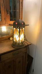 Hele mooie bijzondere Amsterdamse school lamp glas in lood, Antiek en Kunst, Ophalen of Verzenden
