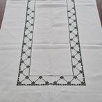 Vintage tafelloper met groen borduurwerk, Antiek en Kunst, Ophalen of Verzenden