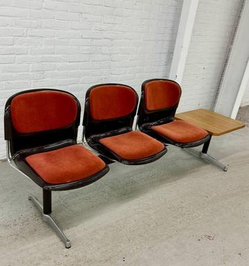 Vintage 3-zits wachtkamerbank Drabert Stahlmöbel 1970 beschikbaar voor biedingen