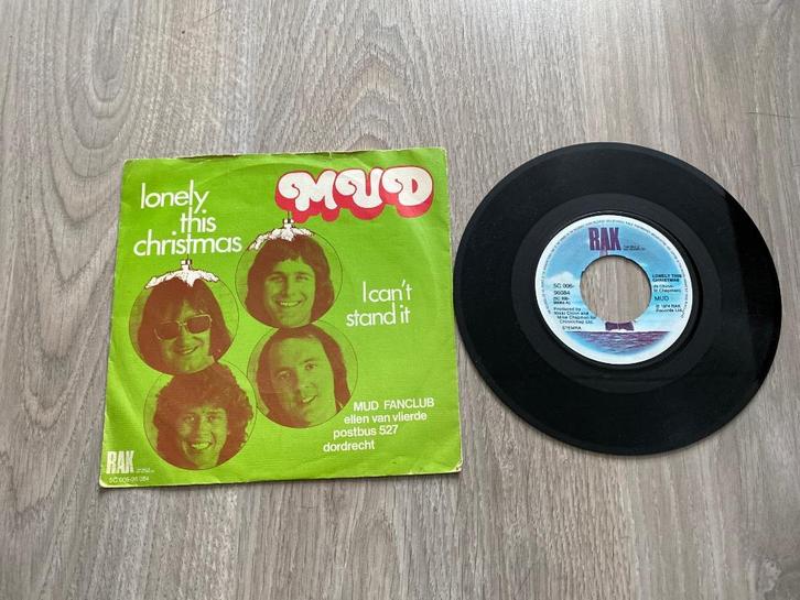 Mud Lonely this Christmas, Cd's en Dvd's, Vinyl Singles, Zo goed als nieuw, Single, Pop, 7 inch, Verzenden