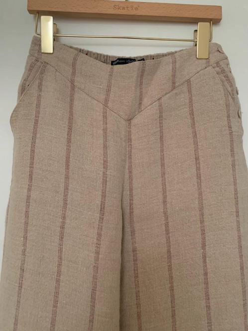 Gudrun sjoden grof linnen wijde broek s (valt ruim), Kleding | Dames, Broeken en Pantalons, Zo goed als nieuw, Maat 36 (S), Beige