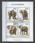 OLIFANTEN-ELEPHANTS = Mooi bl. v COTE ‘D IVOIRE-3010-04, Verzenden, Gestempeld, Dier of Natuur