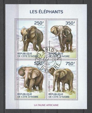 OLIFANTEN-ELEPHANTS = Mooi bl. v COTE ‘D IVOIRE-3010-04 beschikbaar voor biedingen