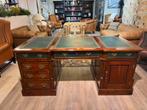 Klassiek Engelse XL chesterfield bureau in Mahoniehout Groen, Huis en Inrichting, Bureaus, Ophalen of Verzenden, Nieuw