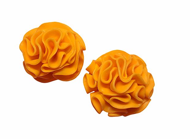 ORANJE/GELE BLOEM oorbellen HANDMADE origineel!!!, Overige materialen, Nieuw, Oranje, Eveline@pimpschuur.nl