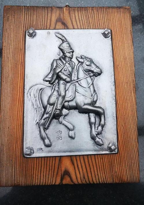 verzilverd metaal beeld soldaat ruiter paard Engelse huzaren, Antiek en Kunst, Kunst | Beelden en Houtsnijwerken, Ophalen of Verzenden