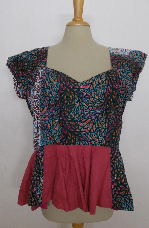 Aparte handmade top! L/XL, Kleding | Dames, Tops, Zo goed als nieuw, Maat 46/48 (XL) of groter, Overige kleuren, Korte mouw, Verzenden