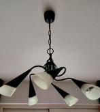 Hanglamp met 5 kelken plus wandlamp, Huis en Inrichting, Lampen | Hanglampen, Ophalen, Gebruikt, Glas, Minder dan 50 cm