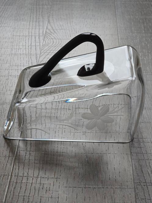 KAASSTOLP in Zwart. Art Deco Kaasstolp Leerdam €15 !!!, Antiek en Kunst, Antiek | Glas en Kristal, Ophalen of Verzenden