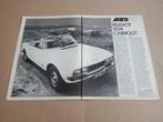 Test (uit oud tijdschrift) Peugeot 504 Cabrio (1974), Verzamelen, Automerken, Motoren en Formule 1, Auto's, Gebruikt, Verzenden