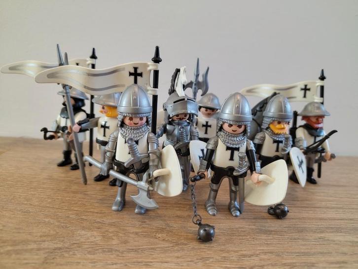 Playmobil poppetjes ridders wit kruis (custom), Kinderen en Baby's, Speelgoed | Playmobil, Zo goed als nieuw, Los playmobil, Ophalen of Verzenden