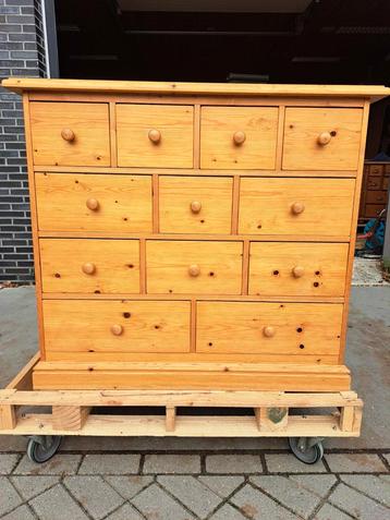Grenen ladekast 12 lades commode  beschikbaar voor biedingen