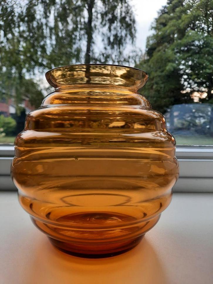 Glazen violenvaas, Copier Leerdam, 1923, Antiek en Kunst, Antiek | Glas en Kristal, Ophalen of Verzenden